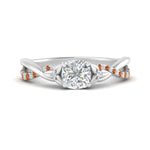 Load image into Gallery viewer, infinity-daisy-floral-cushion-cut-orange-sapphire-engagement-ring-in-white-gold-FD9986CURGSAOR-NL-WG
