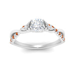 Load image into Gallery viewer, infinity-daisy-floral-cushion-cut-orange-sapphire-engagement-ring-in-white-gold-FD9986CURGSAOR-NL-WG
