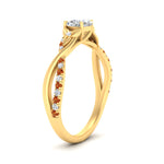 Load image into Gallery viewer, infinity-daisy-floral-cushion-cut-orange-sapphire-engagement-ring-in-yellow-gold-FD9986CURGSAOR-NL-YG
