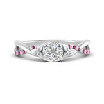 Load image into Gallery viewer, infinity-daisy-floral-cushion-cut-pink-sapphire-engagement-ring-in-white-gold-FD9986CURGSADRPI-NL-WG
