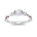 Load image into Gallery viewer, infinity-daisy-floral-cushion-cut-pink-sapphire-engagement-ring-in-white-gold-FD9986CURGSADRPI-NL-WG
