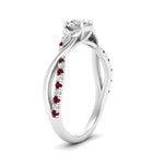 Load image into Gallery viewer, infinity-daisy-floral-cushion-cut-ruby-engagement-ring-in-white-gold-FD9986CURGRUDR-NL-WG
