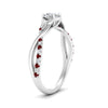 Load image into Gallery viewer, infinity-daisy-floral-cushion-cut-ruby-engagement-ring-in-white-gold-FD9986CURGRUDR-NL-WG