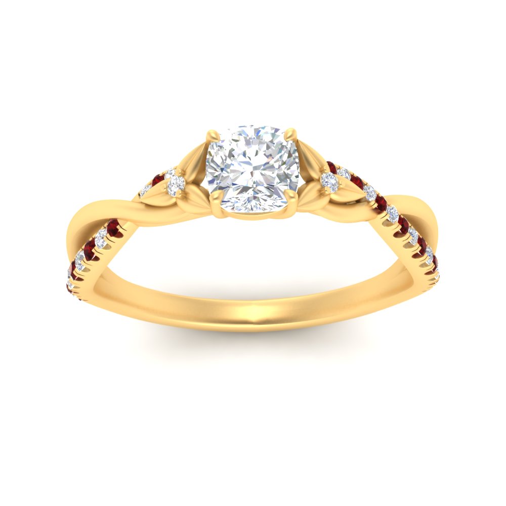 infinity-daisy-floral-cushion-cut-ruby-engagement-ring-in-yellow-gold-FD9986CURGRUDR-NL-YG