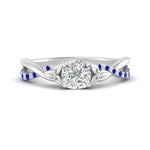 Load image into Gallery viewer, infinity-daisy-floral-cushion-cut-sapphire-engagement-ring-in-white-gold-FD9986CURGSABL-NL-WG
