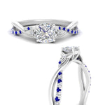 Load image into Gallery viewer, infinity-daisy-floral-cushion-cut-sapphire-engagement-ring-in-white-gold-FD9986CURGSABL-NL-WG
