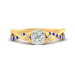 Load image into Gallery viewer, infinity-daisy-floral-cushion-cut-sapphire-engagement-ring-in-yellow-gold-FD9986CURGSABL-NL-YG
