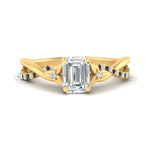 Load image into Gallery viewer, infinity-daisy-floral-emerald-cut-black-diamond-engagement-ring-in-yellow-gold-FD9986EMRGBLACK-NL-YG
