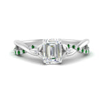 Load image into Gallery viewer, infinity-daisy-floral-emerald-cut-emerald-engagement-ring-in-white-gold-FD9986EMRGEMGR-NL-WG
