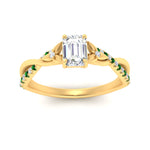 Load image into Gallery viewer, infinity-daisy-floral-emerald-cut-emerald-engagement-ring-in-yellow-gold-FD9986EMRGEMGR-NL-YG
