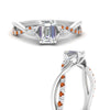 Load image into Gallery viewer, infinity-daisy-floral-emerald-cut-orange-sapphire-engagement-ring-in-white-gold-FD9986EMRGSAOR-NL-WG