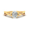 Load image into Gallery viewer, infinity-daisy-floral-emerald-cut-orange-sapphire-engagement-ring-in-yellow-gold-FD9986EMRGSAOR-NL-YG