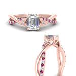 Load image into Gallery viewer, infinity-daisy-floral-emerald-cut-pink-sapphire-engagement-ring-in-rose-gold-FD9986EMRGSADRPI-NL-RG
