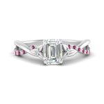 Load image into Gallery viewer, infinity-daisy-floral-emerald-cut-pink-sapphire-engagement-ring-in-white-gold-FD9986EMRGSADRPI-NL-WG
