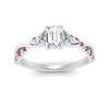 Load image into Gallery viewer, infinity-daisy-floral-emerald-cut-pink-sapphire-engagement-ring-in-white-gold-FD9986EMRGSADRPI-NL-WG