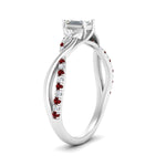 Load image into Gallery viewer, infinity-daisy-floral-emerald-cut-ruby-engagement-ring-in-white-gold-FD9986EMRGRUDR-NL-WG

