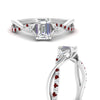 Load image into Gallery viewer, infinity-daisy-floral-emerald-cut-ruby-engagement-ring-in-white-gold-FD9986EMRGRUDR-NL-WG