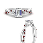 Load image into Gallery viewer, infinity-daisy-floral-emerald-cut-ruby-engagement-ring-in-white-gold-FD9986EMRGRUDR-NL-WG
