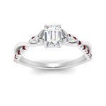 Load image into Gallery viewer, infinity-daisy-floral-emerald-cut-ruby-engagement-ring-in-white-gold-FD9986EMRGRUDR-NL-WG
