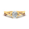 Load image into Gallery viewer, infinity-daisy-floral-emerald-cut-ruby-engagement-ring-in-yellow-gold-FD9986EMRGRUDR-NL-YG