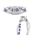 Load image into Gallery viewer, infinity-daisy-floral-emerald-cut-sapphire-engagement-ring-in-white-gold-FD9986EMRGSABL-NL-WG
