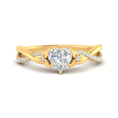 Heart Shaped Infinity Daisy Floral Diamond Ring