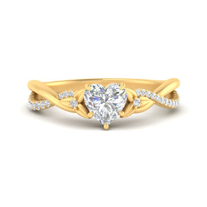 Heart Shaped Infinity Daisy Floral Engagement Ring