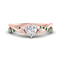 Thumbnail 63 - infinity-daisy-floral-heart-shaped-emerald-engagement-ring-in-rose-gold-FD9986HTRGEMGR-NL-RG
