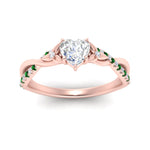 Load image into Gallery viewer, infinity-daisy-floral-heart-shaped-emerald-engagement-ring-in-rose-gold-FD9986HTRGEMGR-NL-RG
