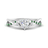 Load image into Gallery viewer, infinity-daisy-floral-heart-shaped-emerald-engagement-ring-in-white-gold-FD9986HTRGEMGR-NL-WG