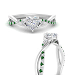 Load image into Gallery viewer, infinity-daisy-floral-heart-shaped-emerald-engagement-ring-in-white-gold-FD9986HTRGEMGR-NL-WG
