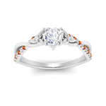 Load image into Gallery viewer, infinity-daisy-floral-heart-shaped-orange-sapphire-engagement-ring-in-white-gold-FD9986HTRGSAOR-NL-WG
