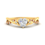 Load image into Gallery viewer, infinity-daisy-floral-heart-shaped-orange-sapphire-engagement-ring-in-yellow-gold-FD9986HTRGSAOR-NL-YG
