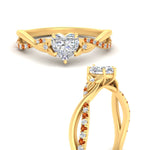 Load image into Gallery viewer, infinity-daisy-floral-heart-shaped-orange-sapphire-engagement-ring-in-yellow-gold-FD9986HTRGSAOR-NL-YG
