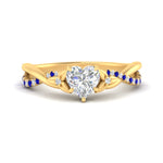 Load image into Gallery viewer, infinity-daisy-floral-heart-shaped-sapphire-engagement-ring-in-yellow-gold-FD9986HTRGSABL-NL-YG
