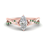 Load image into Gallery viewer, infinity-daisy-floral-marquise-cut-emerald-engagement-ring-in-rose-gold-FD9986MQRGEMGR-NL-RG
