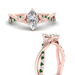 Load image into Gallery viewer, infinity-daisy-floral-marquise-cut-emerald-engagement-ring-in-rose-gold-FD9986MQRGEMGR-NL-RG
