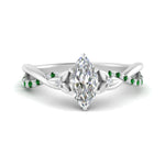 Load image into Gallery viewer, infinity-daisy-floral-marquise-cut-emerald-engagement-ring-in-white-gold-FD9986MQRGEMGR-NL-WG
