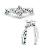 Load image into Gallery viewer, infinity-daisy-floral-marquise-cut-emerald-engagement-ring-in-white-gold-FD9986MQRGEMGR-NL-WG
