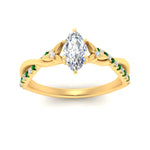 Load image into Gallery viewer, infinity-daisy-floral-marquise-cut-emerald-engagement-ring-in-yellow-gold-FD9986MQRGEMGR-NL-YG

