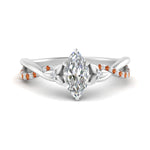 Load image into Gallery viewer, infinity-daisy-floral-marquise-cut-orange-sapphire-engagement-ring-in-white-gold-FD9986MQRGSAOR-NL-WG
