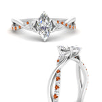 Load image into Gallery viewer, infinity-daisy-floral-marquise-cut-orange-sapphire-engagement-ring-in-white-gold-FD9986MQRGSAOR-NL-WG
