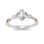 Load image into Gallery viewer, infinity-daisy-floral-marquise-cut-orange-sapphire-engagement-ring-in-white-gold-FD9986MQRGSAOR-NL-WG
