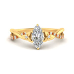 Load image into Gallery viewer, infinity-daisy-floral-marquise-cut-orange-sapphire-engagement-ring-in-yellow-gold-FD9986MQRGSAOR-NL-YG
