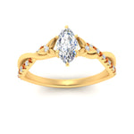 Load image into Gallery viewer, infinity-daisy-floral-marquise-cut-orange-sapphire-engagement-ring-in-yellow-gold-FD9986MQRGSAOR-NL-YG
