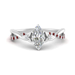 Load image into Gallery viewer, infinity-daisy-floral-marquise-cut-ruby-engagement-ring-in-white-gold-FD9986MQRGRUDR-NL-WG
