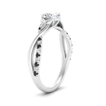 Load image into Gallery viewer, infinity-daisy-floral-oval-shaped-black-diamond-engagement-ring-in-white-gold-FD9986OVRGBLACK-NL-WG
