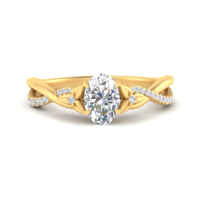 Oval Shaped Infinity Daisy Floral Diamond Ring