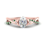 Load image into Gallery viewer, infinity-daisy-floral-oval-shaped-emerald-engagement-ring-in-rose-gold-FD9986OVRGEMGR-NL-RG
