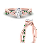 Load image into Gallery viewer, infinity-daisy-floral-oval-shaped-emerald-engagement-ring-in-rose-gold-FD9986OVRGEMGR-NL-RG
